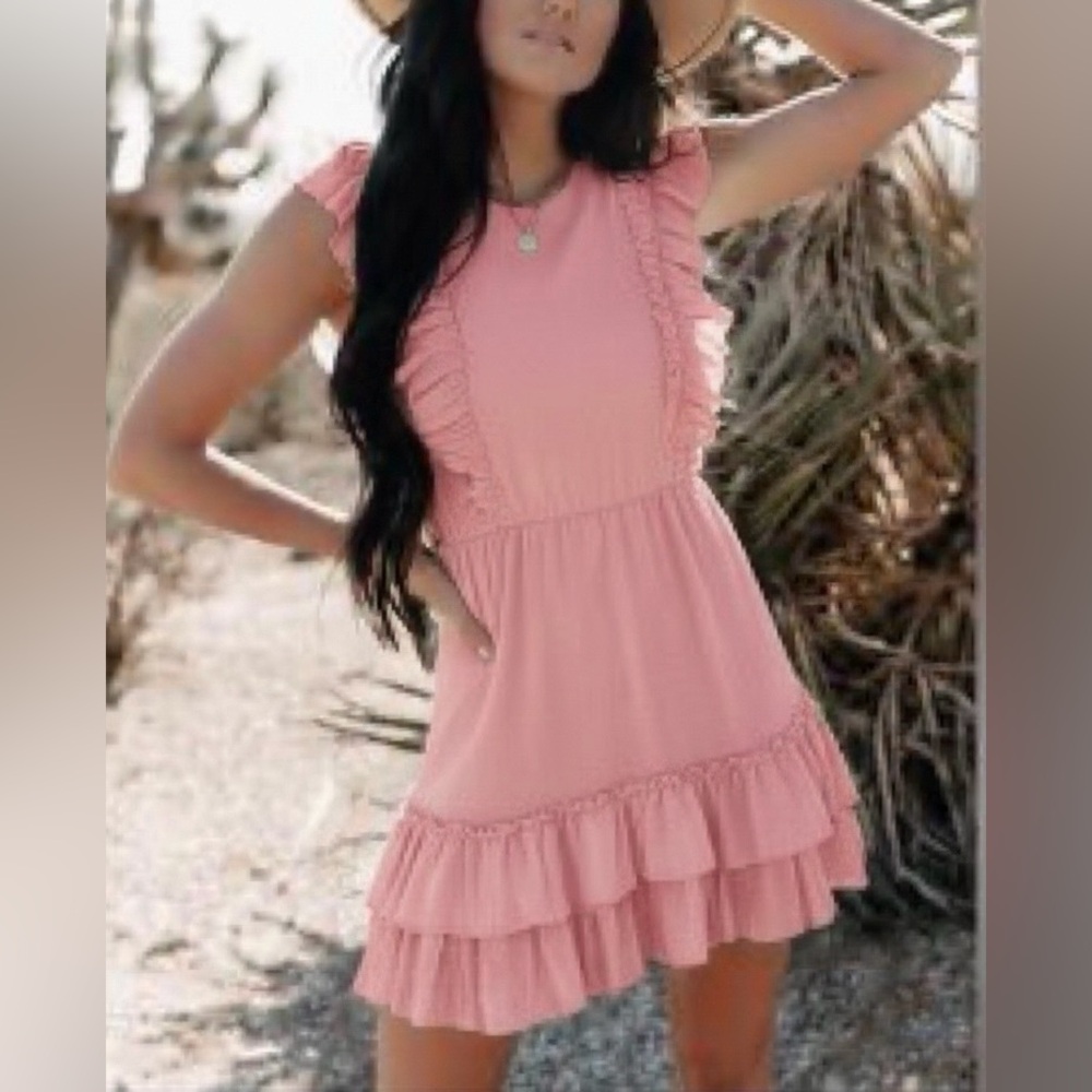 Day + Moon Pink textured Dress